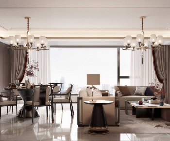 New Chinese Style A Living Room-ID:673322924