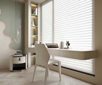 Modern Computer Desk And Chair-ID:362603909