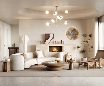 Wabi-sabi Style A Living Room-ID:992090941