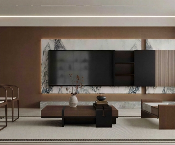 New Chinese Style A Living Room-ID:618141896