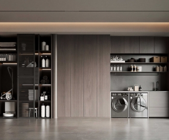 Modern Balcony Laundry Room-ID:355470275