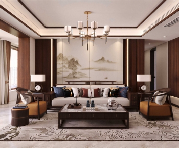 New Chinese Style A Living Room-ID:533008103