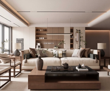 New Chinese Style A Living Room-ID:885755067