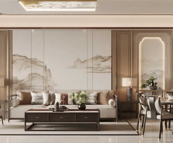 New Chinese Style A Living Room-ID:821890825