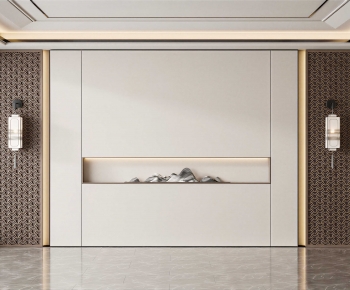 New Chinese Style TV Wall-ID:711733103