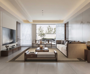 New Chinese Style A Living Room-ID:785729946