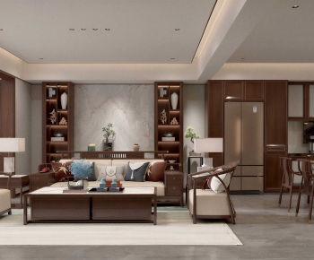 New Chinese Style A Living Room-ID:598731075