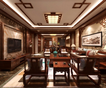 New Chinese Style A Living Room-ID:783106099