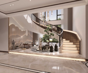 New Chinese Style Stairwell-ID:460019179