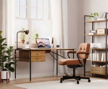 Modern Computer Desk And Chair-ID:100146069