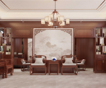Chinese Style A Living Room-ID:740382915