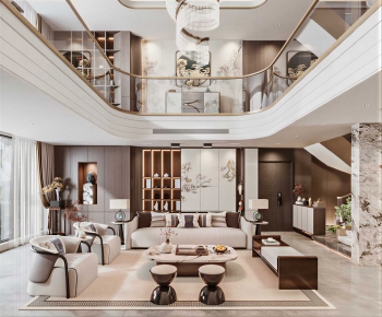 New Chinese Style A Living Room-ID:360136994