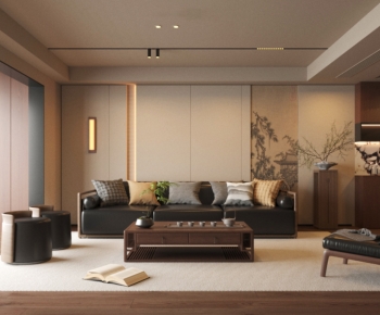 New Chinese Style A Living Room-ID:863794096