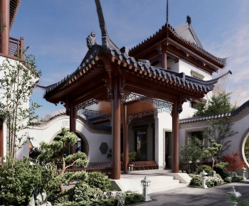 New Chinese Style Courtyard/landscape-ID:734837069