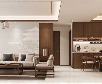 New Chinese Style A Living Room-ID:702150118