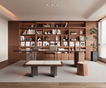 Wabi-sabi Style Study Space-ID:691710953