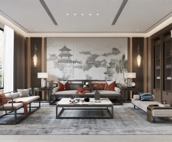 New Chinese Style A Living Room-ID:328303106