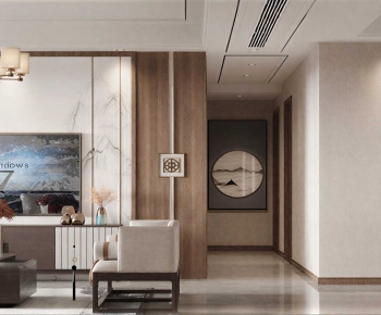 New Chinese Style A Living Room-ID:511436943