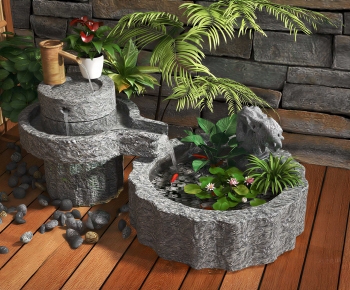 New Chinese Style Rockery Waterscape-ID:438649895
