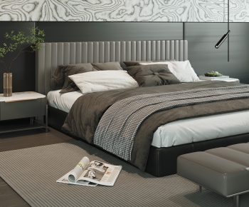 Modern Double Bed-ID:218978882