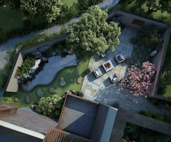 New Chinese Style Courtyard/landscape-ID:643054013