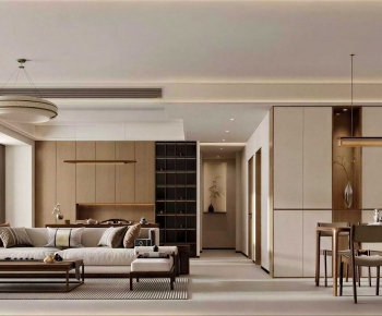 New Chinese Style A Living Room-ID:713505988