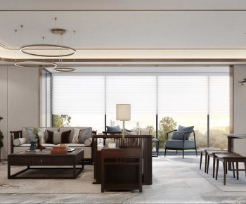 New Chinese Style A Living Room-ID:214381935