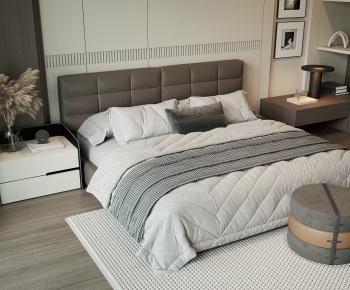 Modern Double Bed-ID:306687124