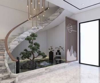 New Chinese Style Stairwell-ID:589200974