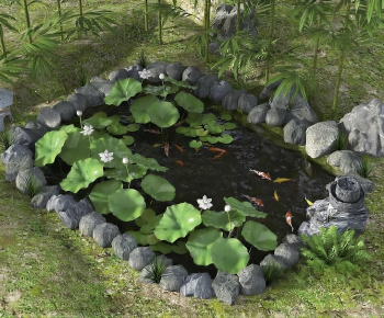 Japanese Style Rockery Waterscape-ID:961400996