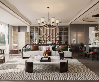 New Chinese Style A Living Room-ID:299201088