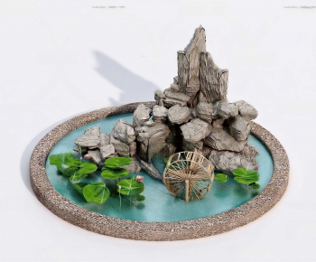 New Chinese Style Rockery Waterscape-ID:554398064