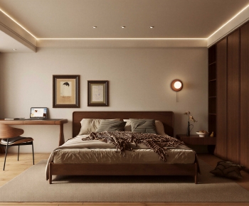 Wabi-sabi Style Bedroom-ID:804856066