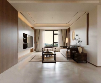 New Chinese Style A Living Room-ID:900449991