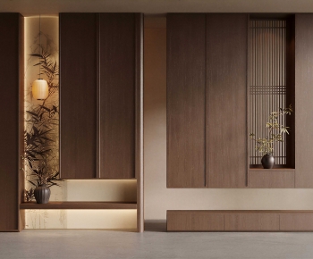 New Chinese Style Entrance Cabinet-ID:825721981