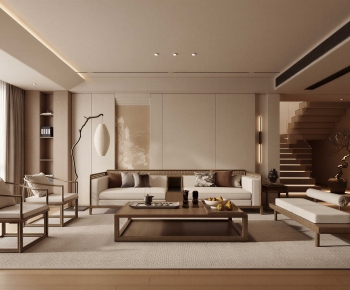 New Chinese Style A Living Room-ID:471739054