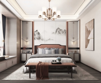 New Chinese Style Bedroom-ID:214103945