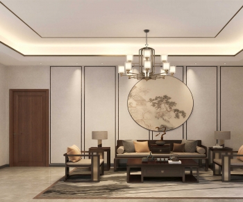 New Chinese Style A Living Room-ID:408305881