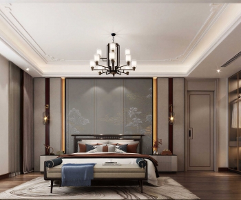 New Chinese Style Bedroom-ID:326730013