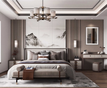 New Chinese Style Bedroom-ID:641679059