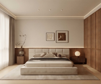 Wabi-sabi Style Bedroom-ID:907394891