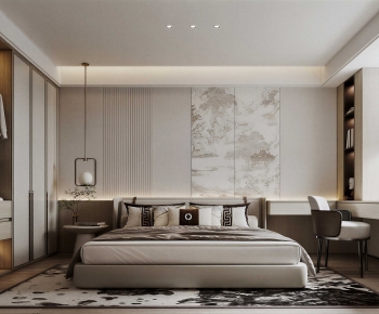 New Chinese Style Bedroom-ID:674623973
