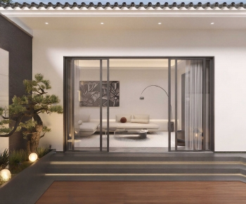 New Chinese Style A Living Room-ID:593420981