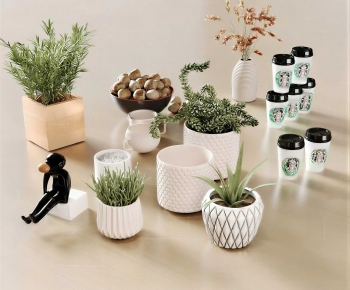 Modern Potted Green Plant-ID:219965932