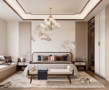 New Chinese Style Bedroom-ID:723726999