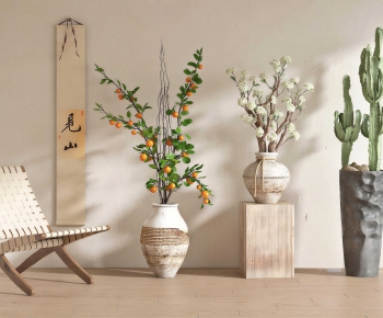 Wabi-sabi Style Potted Green Plant-ID:607462883