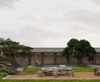 New Chinese Style Courtyard/landscape-ID:737742906