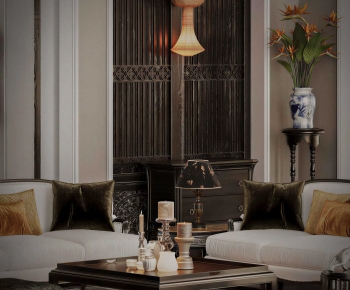 New Chinese Style Sofa Combination-ID:698879004