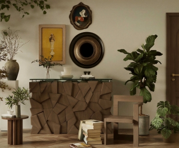 Wabi-sabi Style Entrance Cabinet-ID:147566081