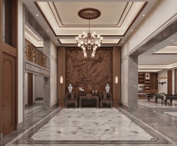 New Chinese Style Hallway-ID:740156895